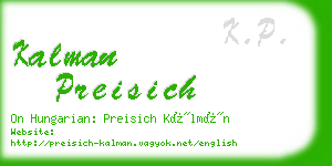 kalman preisich business card